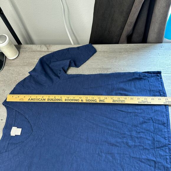 Chico's Cotton Blend Slub Refined V-Neck Tee 3/4 Sleeve Blue 2 Large - Picture 7 of 8